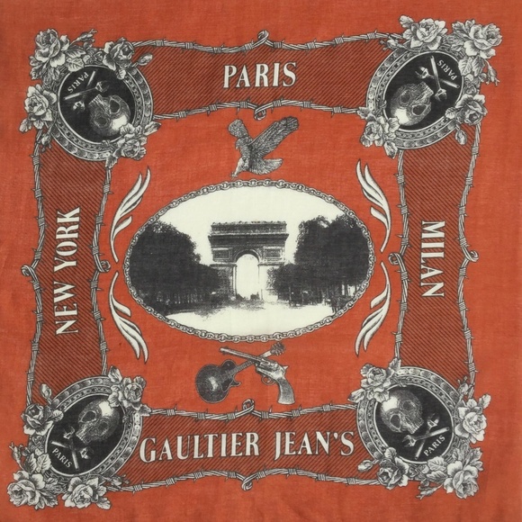 Gaultier jeans 1990s rare boho tattoo print pareu/sarong on fine woven cotton. - Picture 2 of 7